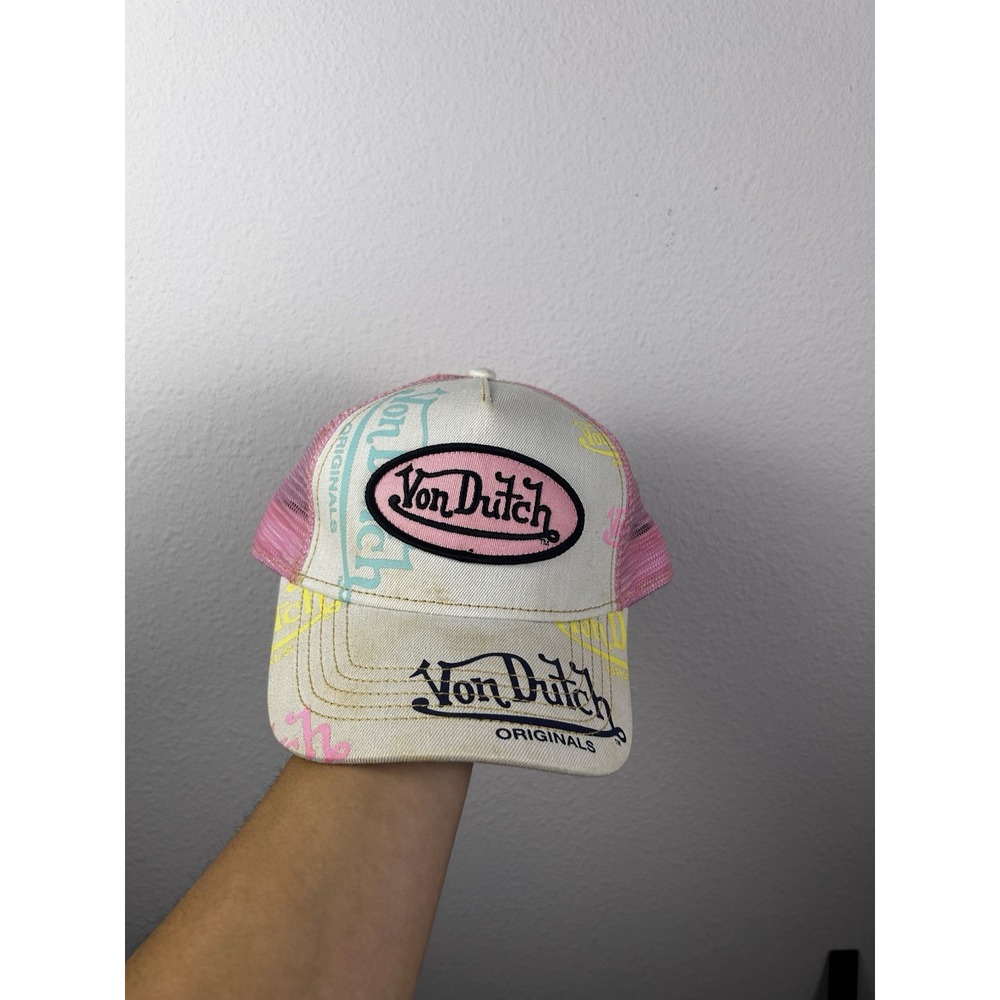Von Dutch Light Denim Pink Trucker Hat - Adjustable-SnapBack